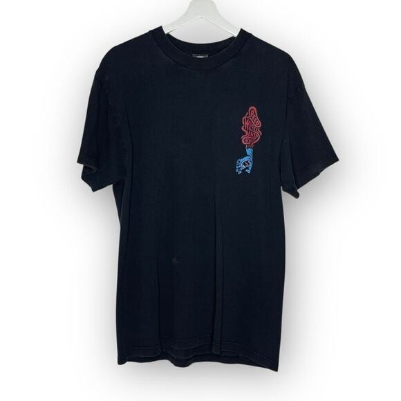 Santa Cruz T-Shirt Black Blue Skateboard Speed Wheels Scream Hand Unisex Large - Picture 1 of 12